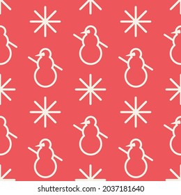 Seamless pattern with winter holiday icons. Merry Christmas and Happy New Year decorative background. Vector illustration.