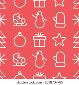 Seamless pattern with winter holiday icons