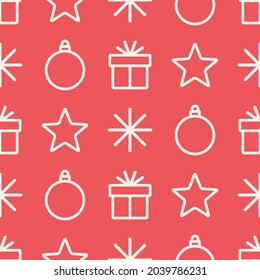 Seamless pattern with winter holiday icons