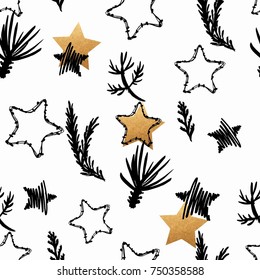 Seamless Pattern For Winter Holidays 2018 .Modern Scandinavian Festive Ornament 