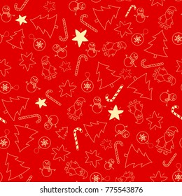 Seamless pattern with winter items