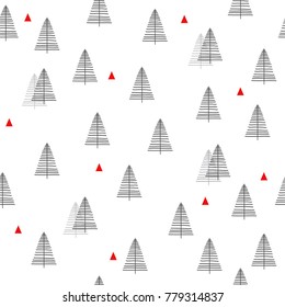 Seamless pattern, winter  landscape, Christmas background, forest

