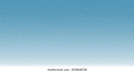 Seamless pattern winter landscape with snow falling on sky, White splash on blue background. Vector illustration Endless cute wallpaper design for Christmas or New year 2022 backdrop