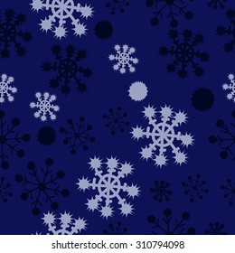 Seamless  pattern of  winter motif, snowflakes, ellipses stars,doodles. Hand drawn.