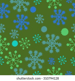Seamless  pattern of  winter motif, snowflakes, ellipses stars,doodles. Hand drawn.