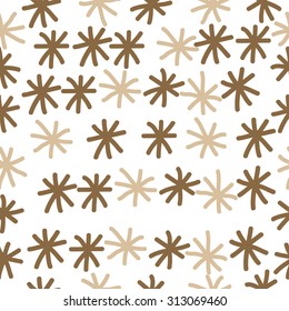 Seamless   pattern of winter motif, snowflakes, doodles. Hand drawn.