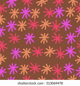 Seamless   pattern of winter motif, snowflakes, doodles. Hand drawn.