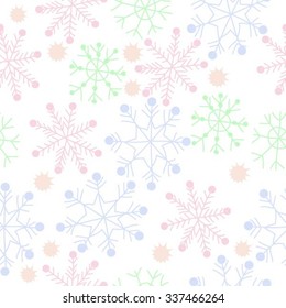 Seamless    pattern  of  winter  motifs, doodles, stars, snowflakes. Hand drawn.