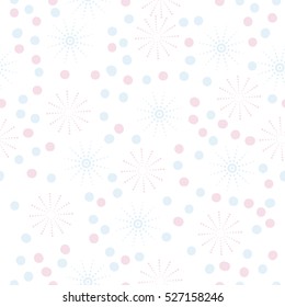Seamless pattern of winter motifs, snow.