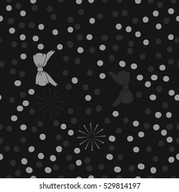 Seamless pattern of winter motifs, snow. 
