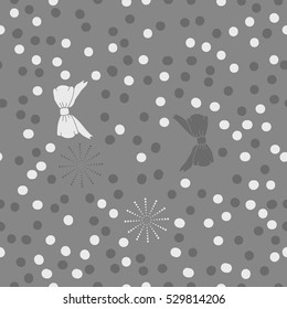 Seamless pattern of winter motifs, snow. 