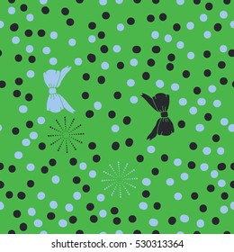 Seamless pattern of winter motifs, snow. 