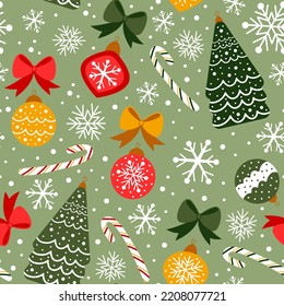 seamless pattern winter, New Year holidays, Christmas toys