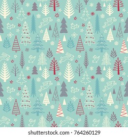 Seamless pattern for winter, New Year and Christmas theme.