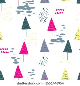 Seamless pattern winter season in colorful theme. Can use for print, template, fabric, presentation, textile, banner, poster, wallpaper