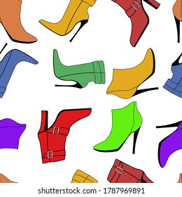 

seamless pattern of winter shoes