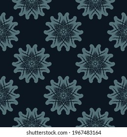 Seamless pattern of winter snowflakes. Good for garments, textiles, backgrounds and prints. 