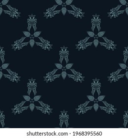 Seamless pattern of winter snowflakes. Good for backgrounds, prints, apparel and textiles. 