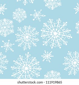 Seamless pattern with winter snowflakes for your design