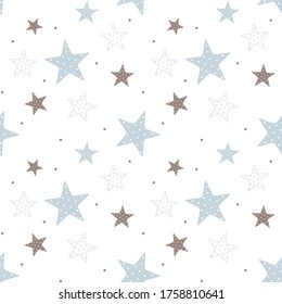
seamless pattern, winter stars, for decorating fabrics, packaging, cards, backgrounds, wallpapers