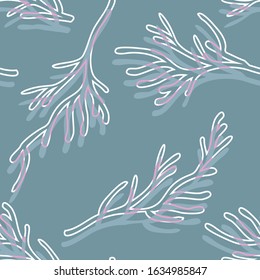 Seamless Pattern of Winter Twigs. Vector Background.