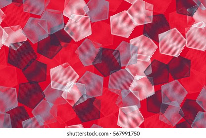 Seamless pattern. Wire pentagons. Chaotic spread. Random order. Fashion camouflage.