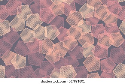 Seamless pattern. Wire pentagons. Chaotic spread. Random order. Fashion camouflage.