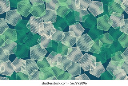 Seamless pattern. Wire pentagons. Chaotic spread. Random order. Fashion camouflage.