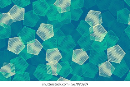 Seamless pattern. Wire pentagons. Chaotic spread. Random order. Fashion camouflage.