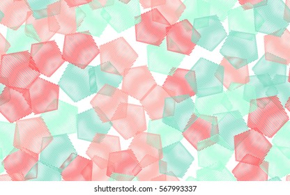 Seamless pattern. Wire pentagons. Chaotic spread. Random order. Fashion camouflage.