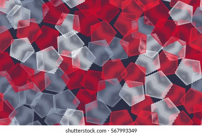 Seamless pattern. Wire pentagons. Chaotic spread. Random order. Fashion camouflage.