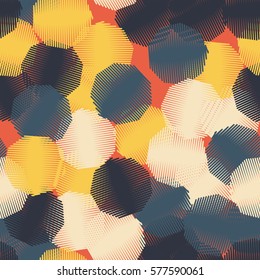 Seamless pattern. Wire wheels. The shaded heptahedrons. Random order. Chaotic 
spread. Fashion camouflage.