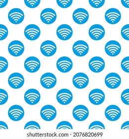 Seamless pattern with wireless network icon on white background. Vector illustration