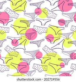 Seamless pattern wirh underclothes violet panties