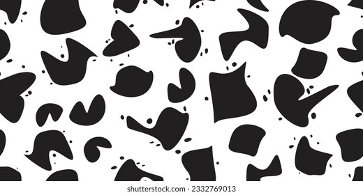 Seamless pattern wit abstract forms . Blob shape organic endless fabric pattern. Template for presentation, banner . Fluid shape . Liquid vector textured splats.