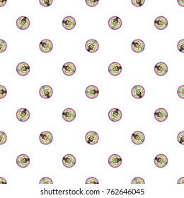Seamless pattern with: mandala ganesh. Hand drawn sketch paisley and mehendi graphic black line decoration items on white background. 