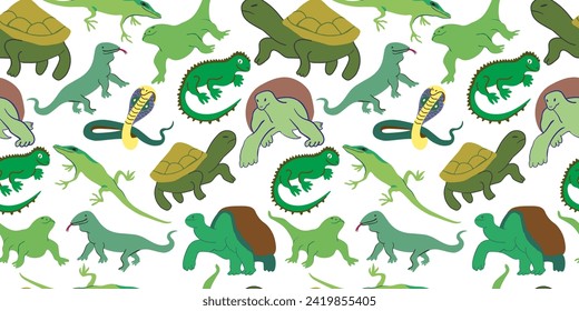seamless pattern with. in vector. wild animal in flat style. Template for design, print, background, packaging, book, wrapping paper, fabric.