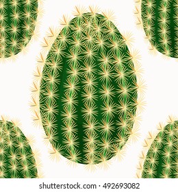 seamless pattern without a cactus flower close up. vector illustration