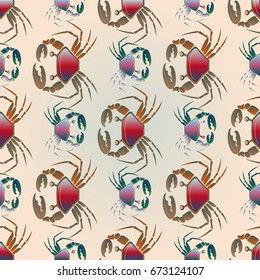 Seamless pattern witn crab for new background.