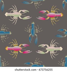 Seamless pattern witn marine cancer for background.