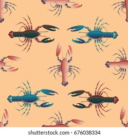Seamless pattern witn marine cancer for background.