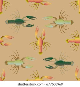 Seamless pattern witn marine cancer for background.