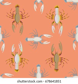 Seamless pattern witn marine cancer for background.
