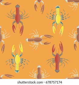 Seamless pattern witn marine cancer for background.