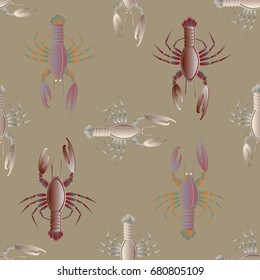 Seamless pattern witn marine cancer for background.