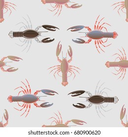 Seamless pattern witn marine cancer for background.