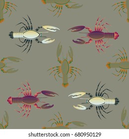 Seamless pattern witn marine cancer for background.