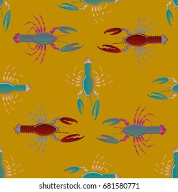Seamless pattern witn marine cancer for background.
