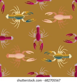 Seamless pattern witn marine cancer for background.