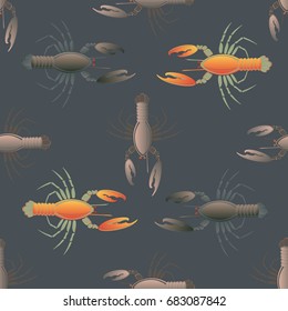 Seamless pattern witn marine cancer for background.